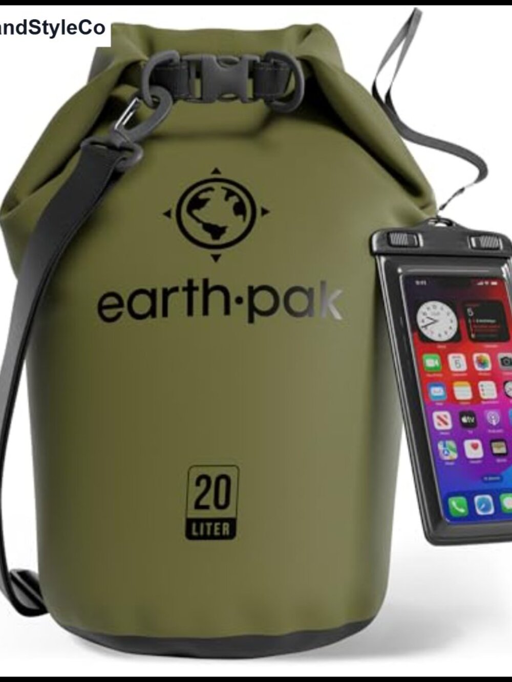 Waterproof Roll Top Dry Bag 20L with Phone Case for Kayak Boating Paddleboard